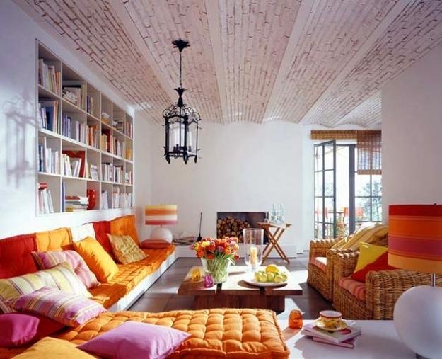 modern interiors with unique ceiling decor