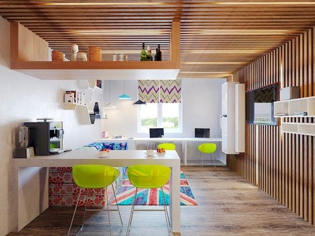 modern interiors with unique ceiling decor