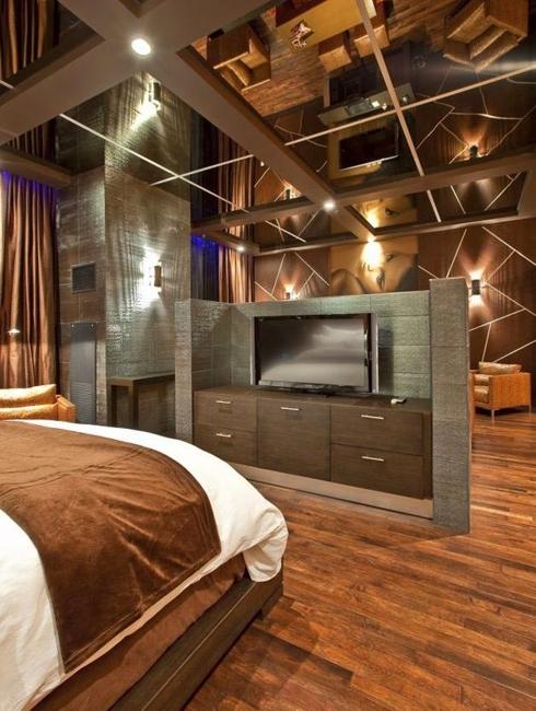 modern interiors with unique ceiling decor