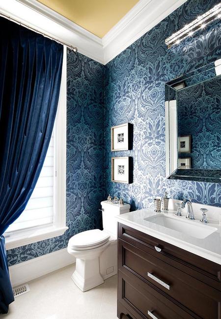 latest trends in bathroom wall decorating with wallpaper patterns