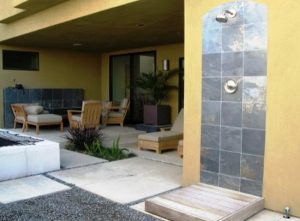 30 Outdoor Shower Design Ideas Showing Beautiful Tiled and Stone Walls