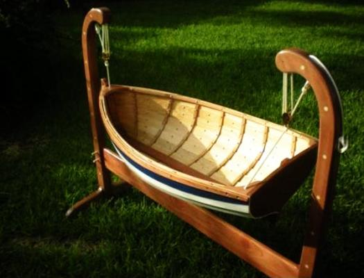 handmade wooden cradle