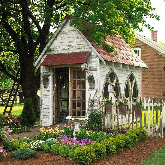 garden shed design and garden house decorating ideas