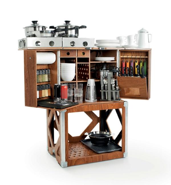 Smart Compact Mobile Kitchen Design for Camping or Outdoor Party