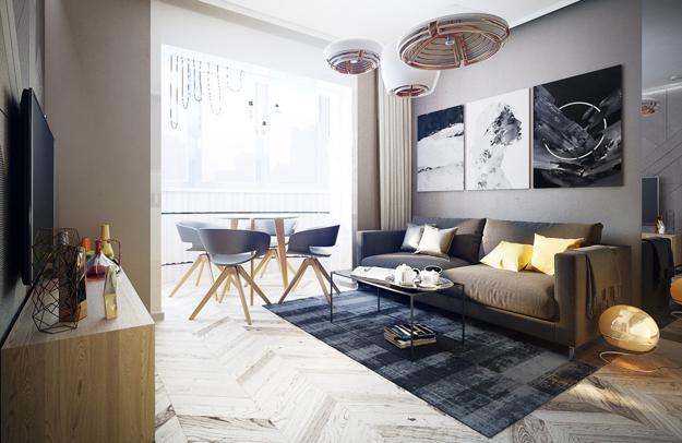 Modern Apartment Ideas, Single Person Studio Design with ...