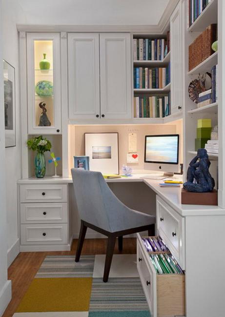 22 Space Saving Ideas for Small Home Office Storage