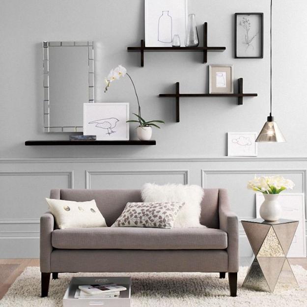 shelving units and wall shelves in modern interiors