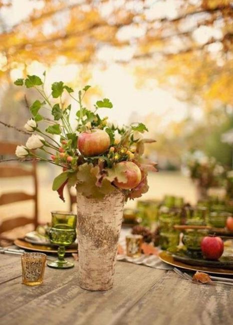 autumn leaves and fall themed decorations for home interiors and outdoor rooms