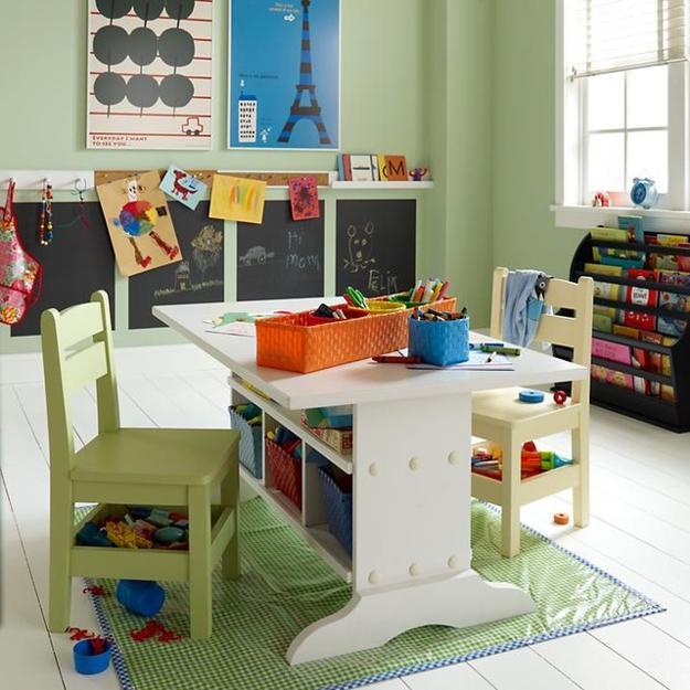 kids room with desk