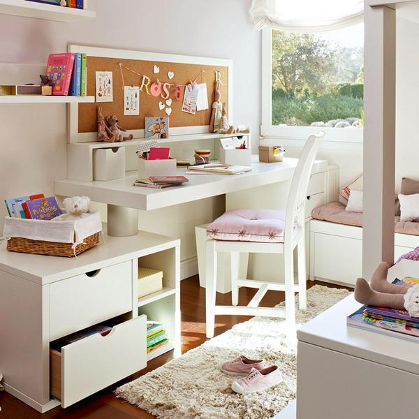 modern kids furniture for studying area in teenage bedroom and kids room