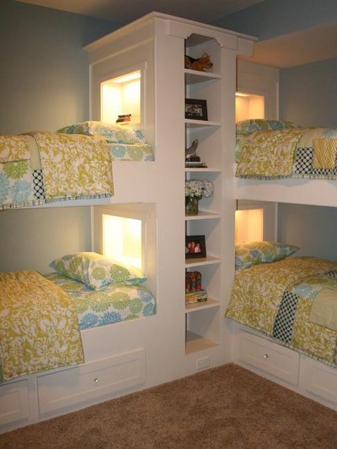 corner bunk beds for four