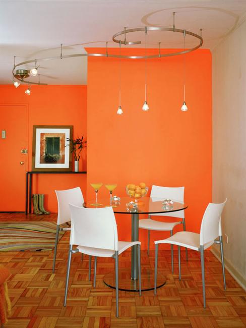  Modern  Dining Room  Decorating Ideas  Orange  Paint Colors 