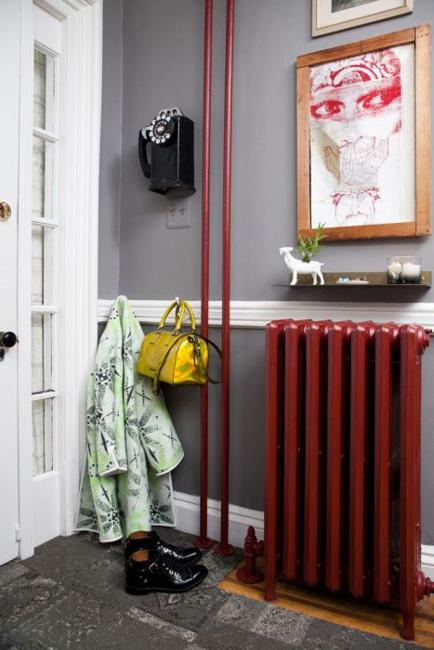 Modern Interior Decorating with Colorful Radiators  and 