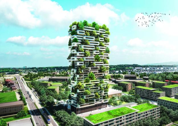 green architectural designs apartment building with vertical gardens