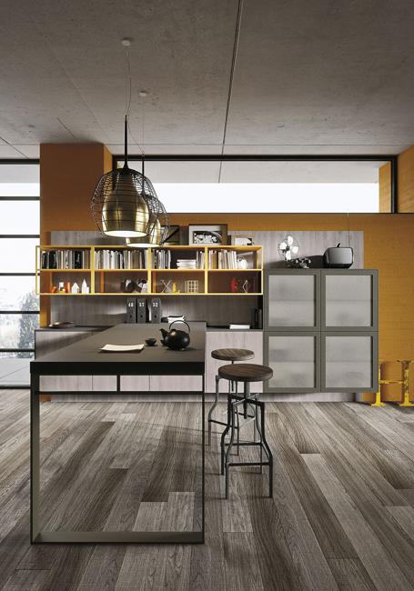 italian kitchen design in loft style