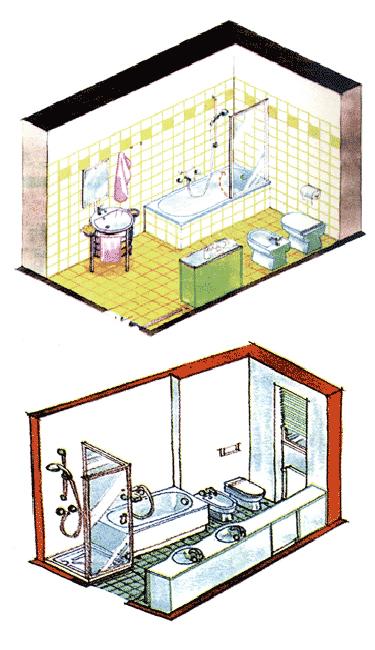 layout plans for modern bathroom remodeling and redesign