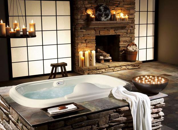 modern bathroom design and finish materials for tubs