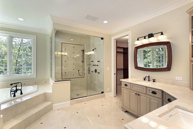 modern bathroom design and finish materials for tubs
