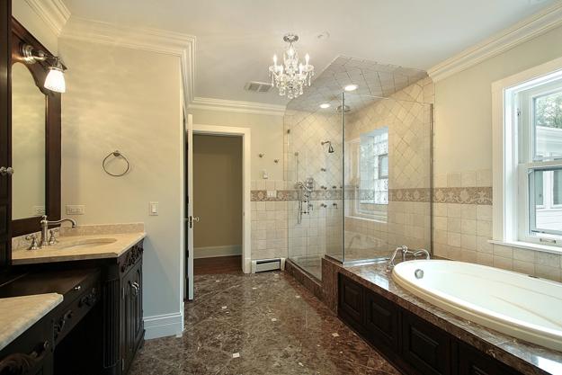 modern bathroom design and finish materials for tubs