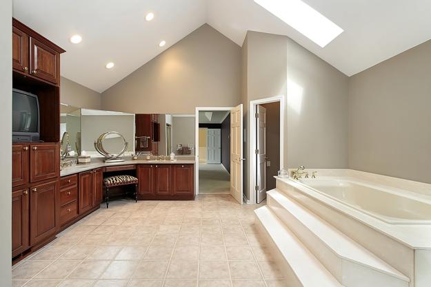 modern bathroom design and finish materials for tubs