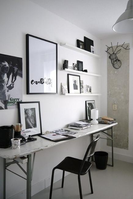 white decorating ideas and home office furniture placements