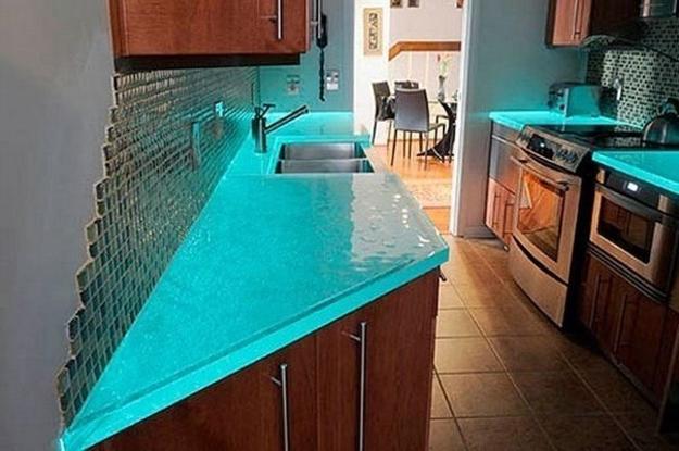 contemporary kitchen design ideas for decorating with glass countertop