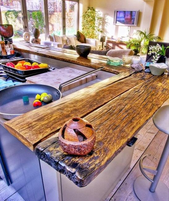 Amazing Wood Kitchen Countertop Ideas Adding Exotic Look to Modern