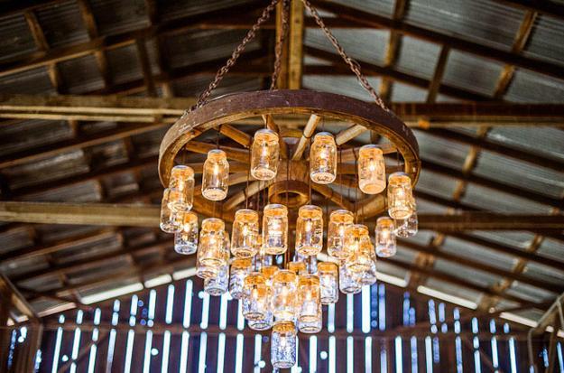 pendant lights and table lanterns with candles to reuse and recycle glass jars