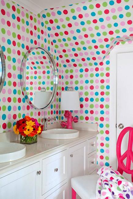 ideas for interior design and decorating with polka dots