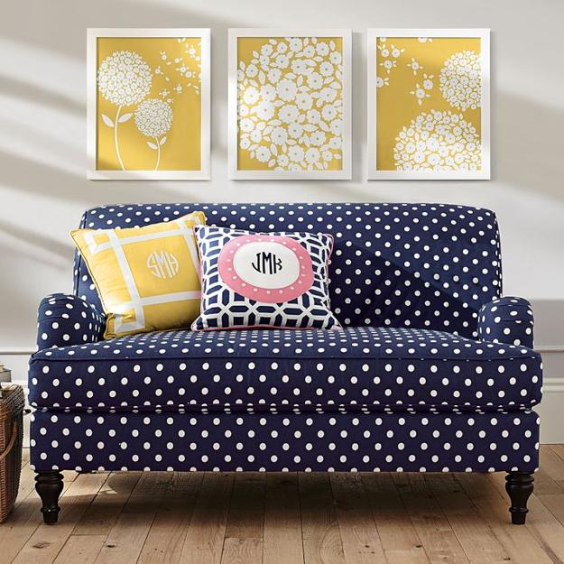 modern trends in decorating with polka dots and stylish color combinations