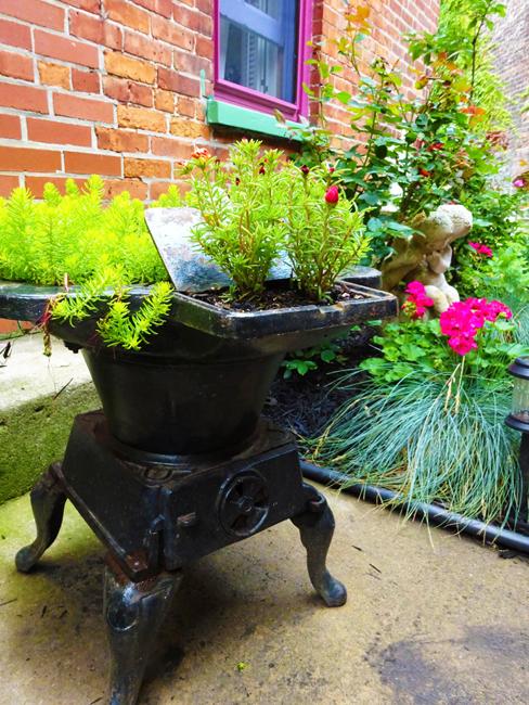 Recycling Old Stoves for Metal Planters to Save Money on 