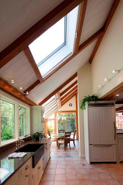 modern skylights, window designs visually stretching small