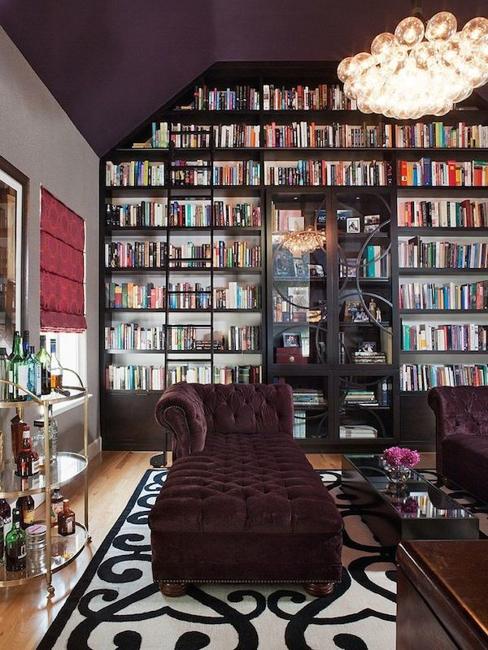 25 Modern Home Library Designs with Ladders and Stairs