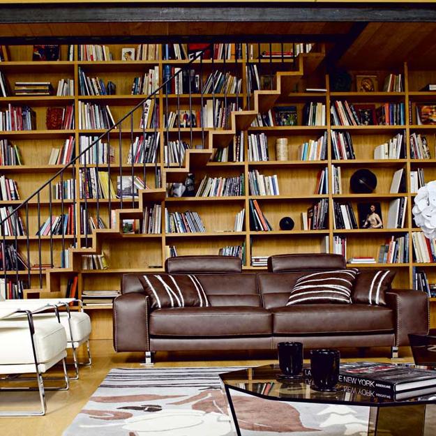 25 Modern Home Library Designs With Ladders And Stairs