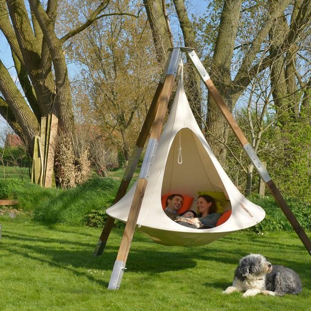 Hanging Hammock Chairs Adding Camping Fun to Modern Interiors and Outdoor Rooms