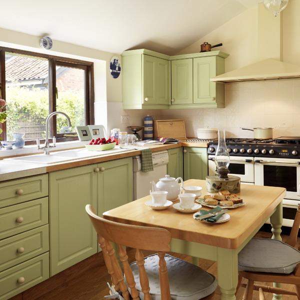 modern kitchens, green pastels for interior decorating