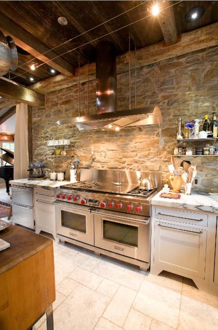 red color and textures for modern kitchen design