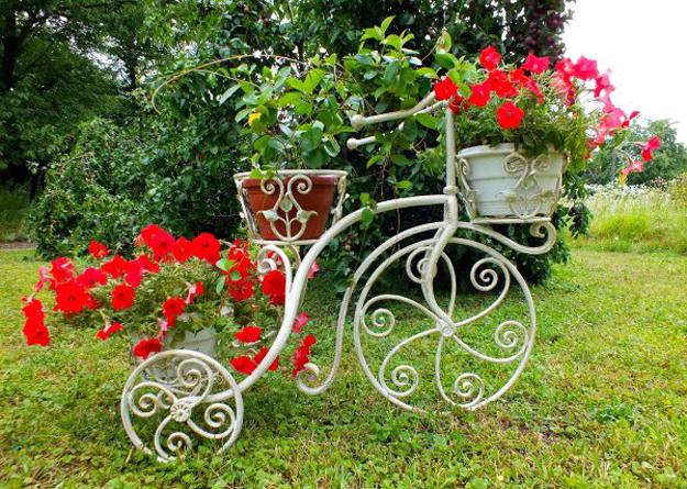 bike flower stands for yard landscaping