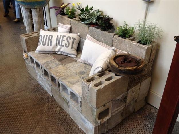 Diy Garden Benches And Tables Made With Cinder Blocks