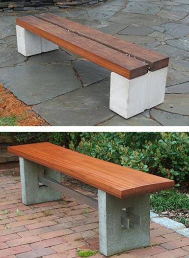 DIY Garden Benches and Tables Made with Cinder Blocks