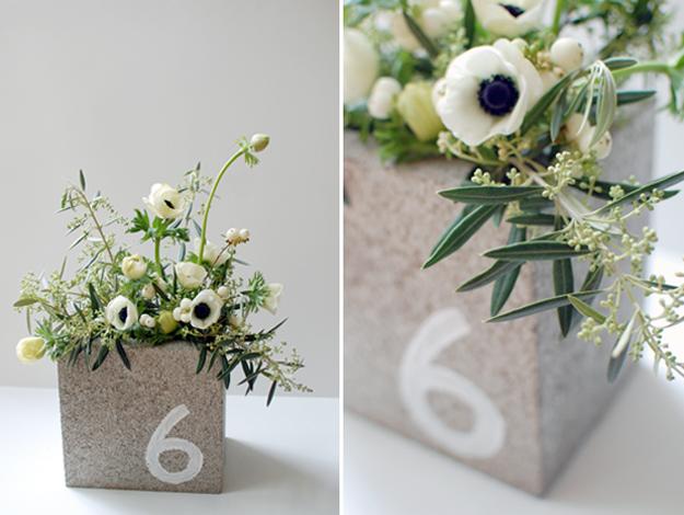 diy flower pots made with concrete blocks