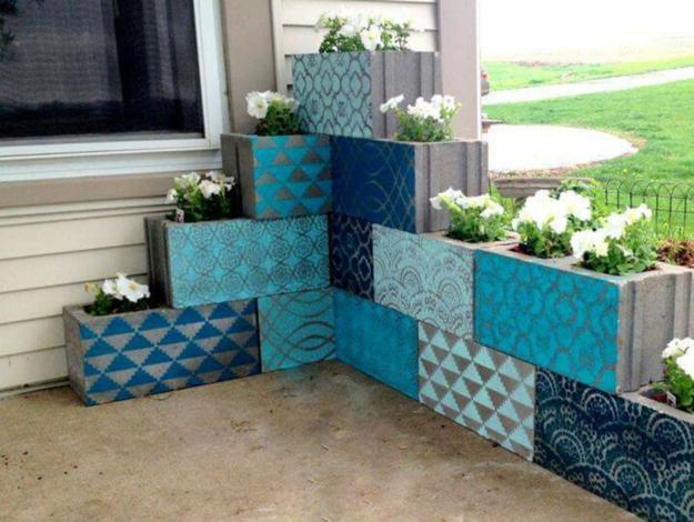 decoration patterns and bright colors for painting concrete