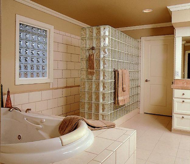 Glass Block Walls for Bright and Modern Bathroom Design