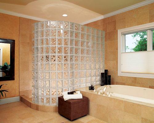 Glass Block Walls for Bright and Modern Bathroom Design