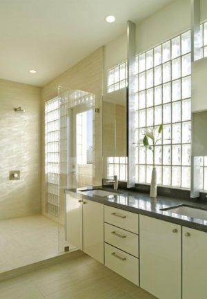 Glass Block Walls for Bright and Modern Bathroom Design