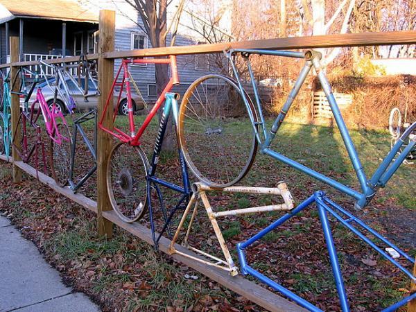 Recycled bicycle art best sale
