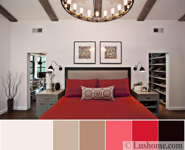 Modern Interior Design Color Schemes Beige And Red Colors