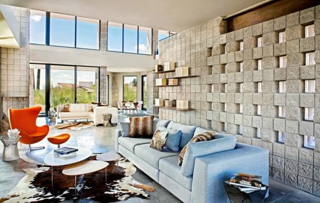 glass blocks living room design