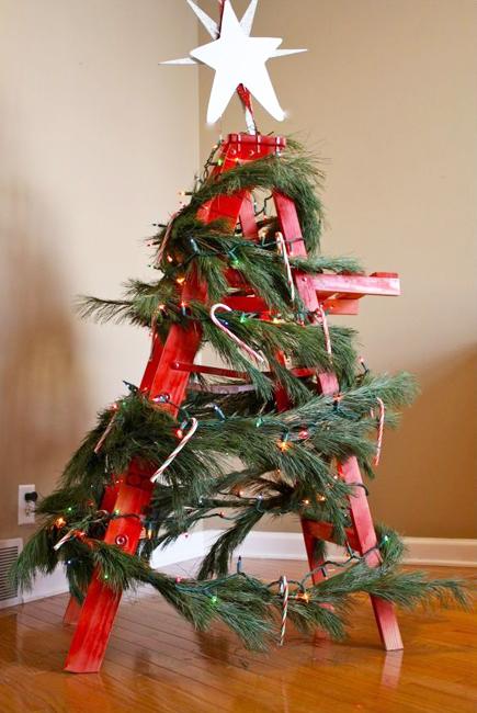 alternative christmas tree designs turning step ladders