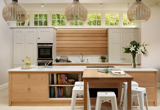 wood wall in kitchen